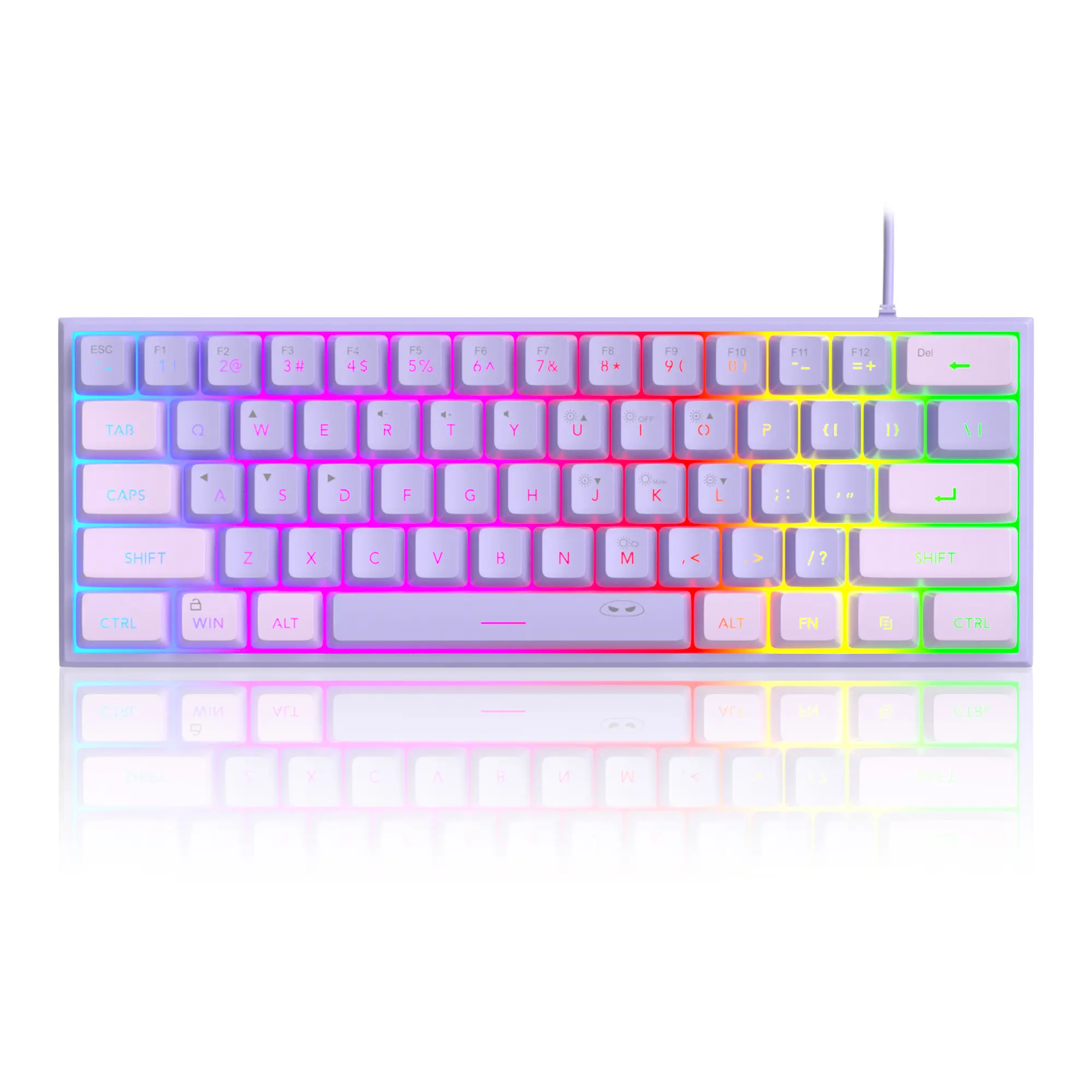 MageGee TS91 60 Percent Gaming Keyboard - 61-Key Ultra-Compact RGB Backlight Membrane PC Accessory, Ergonomic IPX4 Water Resistant for Home, Gamers (Black, Compatible with PC, MAC, PS4, Xbox 1)
