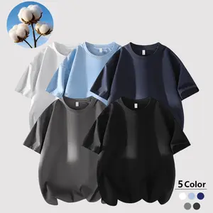 Men's 100% pure cotton short sleeved T-shirt fabric is soft, breathable, skin friendly, and comfortable. Solid color casual short sleeved shirt is suitable for daily commuting, various occasions, and various styles of tops