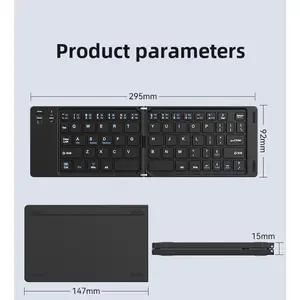 MINGCVIL Mini Foldable Wireless Keyboard Slim Portable Bluetooth Keyboard Rechargeable Folding Keyboard for IOS Windows Android