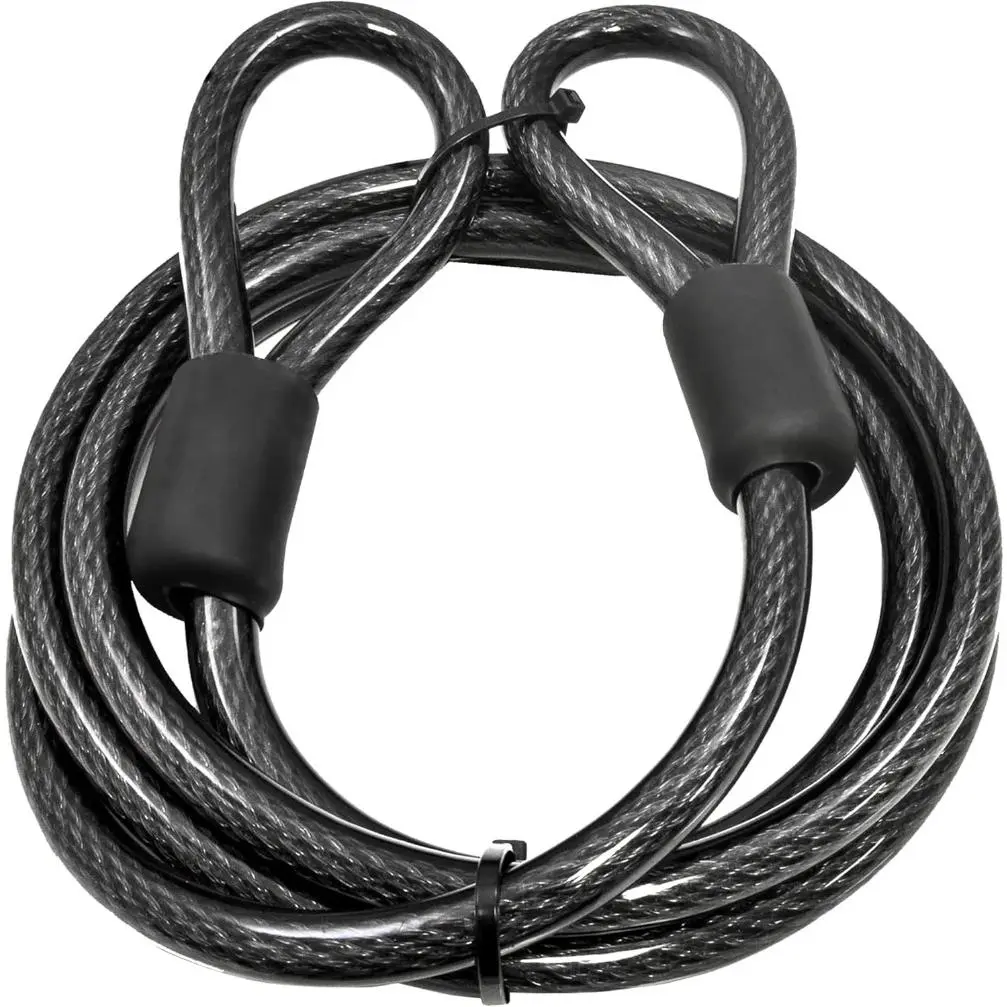 12mm (1/2 inch) Heavy-Duty Security Cable, Vinyl Coated Braided Steel with Sealed Looped Ends (4', 7', 10', 15' or 30') (7-FT)