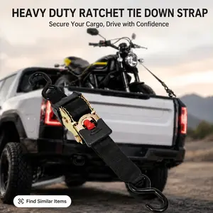 JPTREK Heavy Duty Tie Down Straps with Double Hooks, Manual Rope Tightener for Securing Luggage, Cargo, and Equipment on Trailers, Cars, SUVs, during Outdoor Camping, Moving, and Travel, Strong Polyester Material
