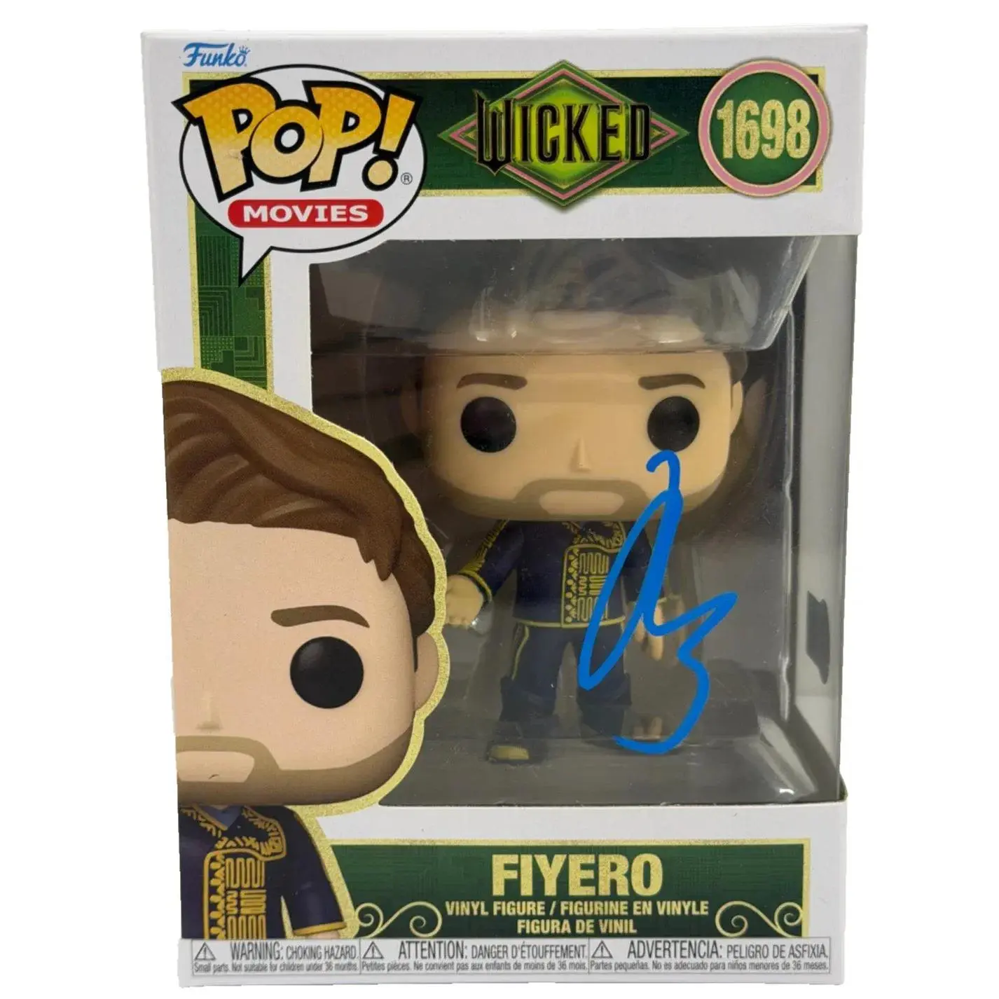Jonathan Bailey Authentic Autographed Fiyero Wicked 1698 Funko Pop Figure