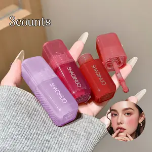 Three-Piece Light Mist Blush Set Matte Finish Long-Lasting Color, Youthful Look Contouring Powder Natural Makeup Enhancer Cosmetic Product