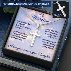 To My Mom Custom Cross With Poem, Gift For Mom, Mothers Day Gift, Mom Gift From Daughter, Mom Gift, Mom Birthday Gift From Daughter, New Mom