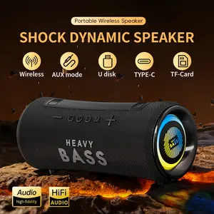 HEAVY BASS 32 Wireless Speaker 40W High Power Speaker HiFl Sound Effect 360°  Adjustmen KTV Sound Effects HlFl Hi-fi | Long Battery Life | Neon Lamp Effect | Hidden Portable Design with EQ Sound EffectMulti-mode Sound Quality SHOCK DYNAMIC SPEAKER