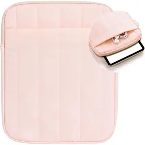 SQ-PCS003 Puffy Sleeve Pouch for 6.8-7 Inch Kindle/eReader/eBook/mini iPad Travel Case with Exterior Pocket Bag (Puffy Pink)