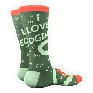 Men's I Love Edging Socks Funny Sarcastic Lawn Care Graphic Novelty Footwear For Men Funny Graphic Socks Comfortable Fitted Spandex Cotton