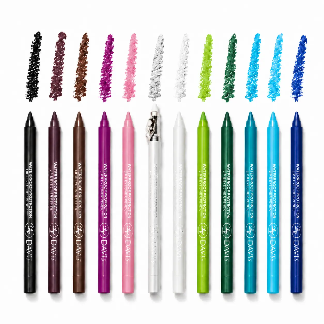 12-Colors 2-in-1 Gel Eyeliner & Lip Liner Pencil Set | Waterproof, Long-Lasting, Smudge-Proof Makeup Pencils