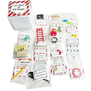 2025 Christmas Elf Kit 24 Days Best Countdown Gift for Festive Fun Child Friendly Party Favors Game （Special Edition：Find spelling errors）