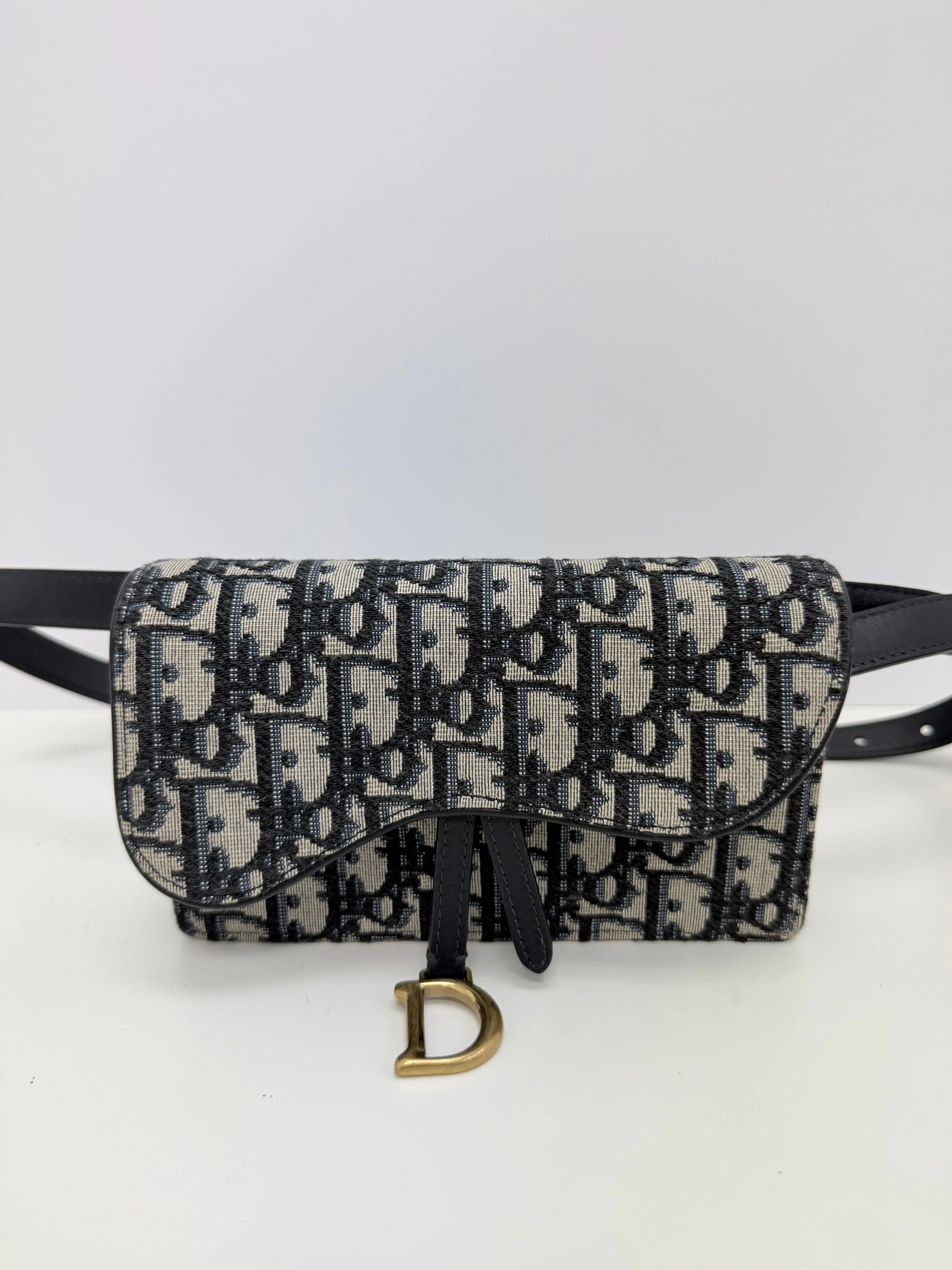Pre-owned Dior Canvas Belt Bags Oblique Saddle Belt Bag
