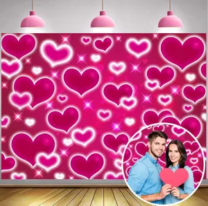 Hot  Heart Photo Backdrop 7x5FT Galentines Day Decorations Early 2000s Sweetheart Background for Photography Y2k Birthday Party Banner Decorations Photo Props