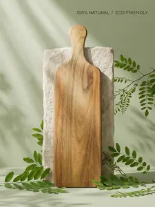 Premium 20" Acacia Wood Charcuterie Board with Handle - Large Cutting Board & Serving Tray