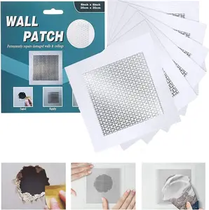 Drywall Repair Patch 8 Inch 6 Pack, Safe Mend Wall Repair Self Adhesive Fiberglass Wall Repair Patch Kit,  Metal Sheetrock Ceiling Dry Wall Patch (8"x 8")