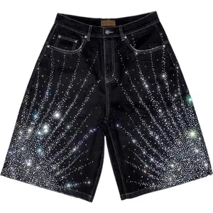 Birth of Royal Child 20K Diamond Starlight Denim Shorts Black