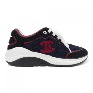Pre-owned CHANEL Lambskin Small Leather Goods G36256Y54082 Embroidered Fabric Sneakers