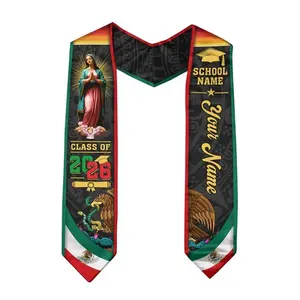Custom Mexican American Flag Graduation Sash 2026 Mexico Pride Grad Stole gift for friends