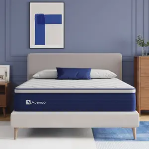 Fiberglass-Free Full/Queen/King  Medium Gel Memory Foam Hybrid Mattress -12/14 Inch-Perfect Balance of Softness & Firmness: High-Quality Mattress for All Sleepers & Body Alignment-Motion Isolation Mattress