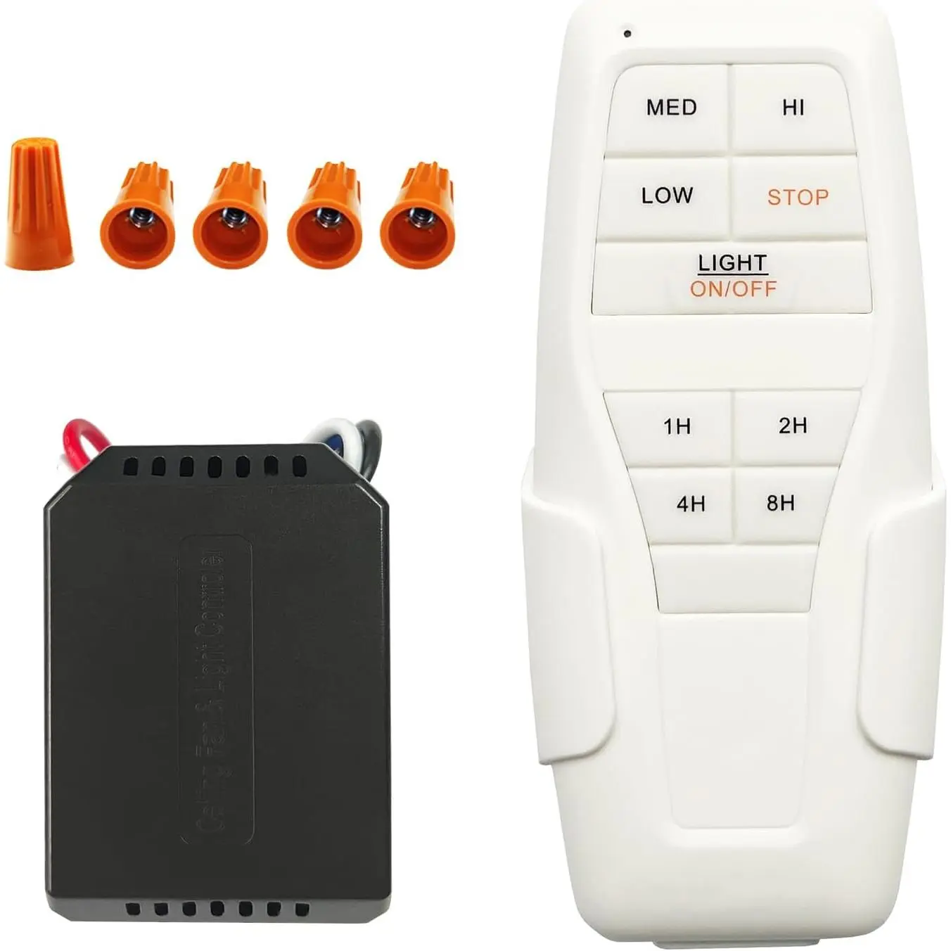 Universal Small-Size Ceiling Fan Remote Control Kit - 3-in-1 Speed, Timing & Light Control, Compatible with Hunter, Westinghouse, Hampton Bay, Includes Wire Nuts, Speed Timer Functionality