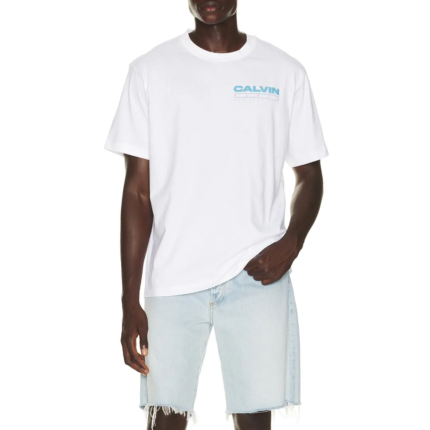 Calvin Klein Disc Stack Graphic Tee in Bright White