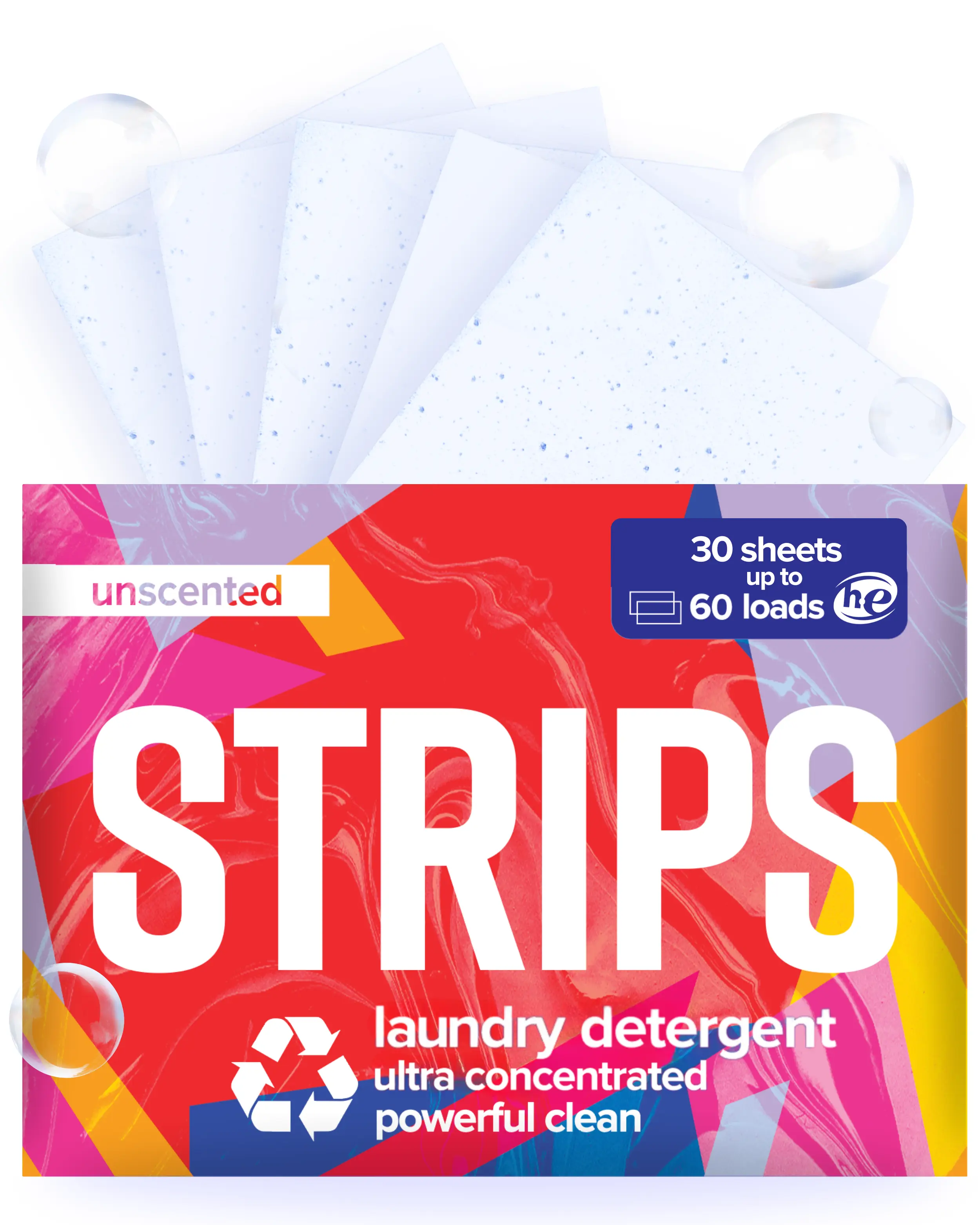 STRIPS Unscented Laundry Detergent Sheets