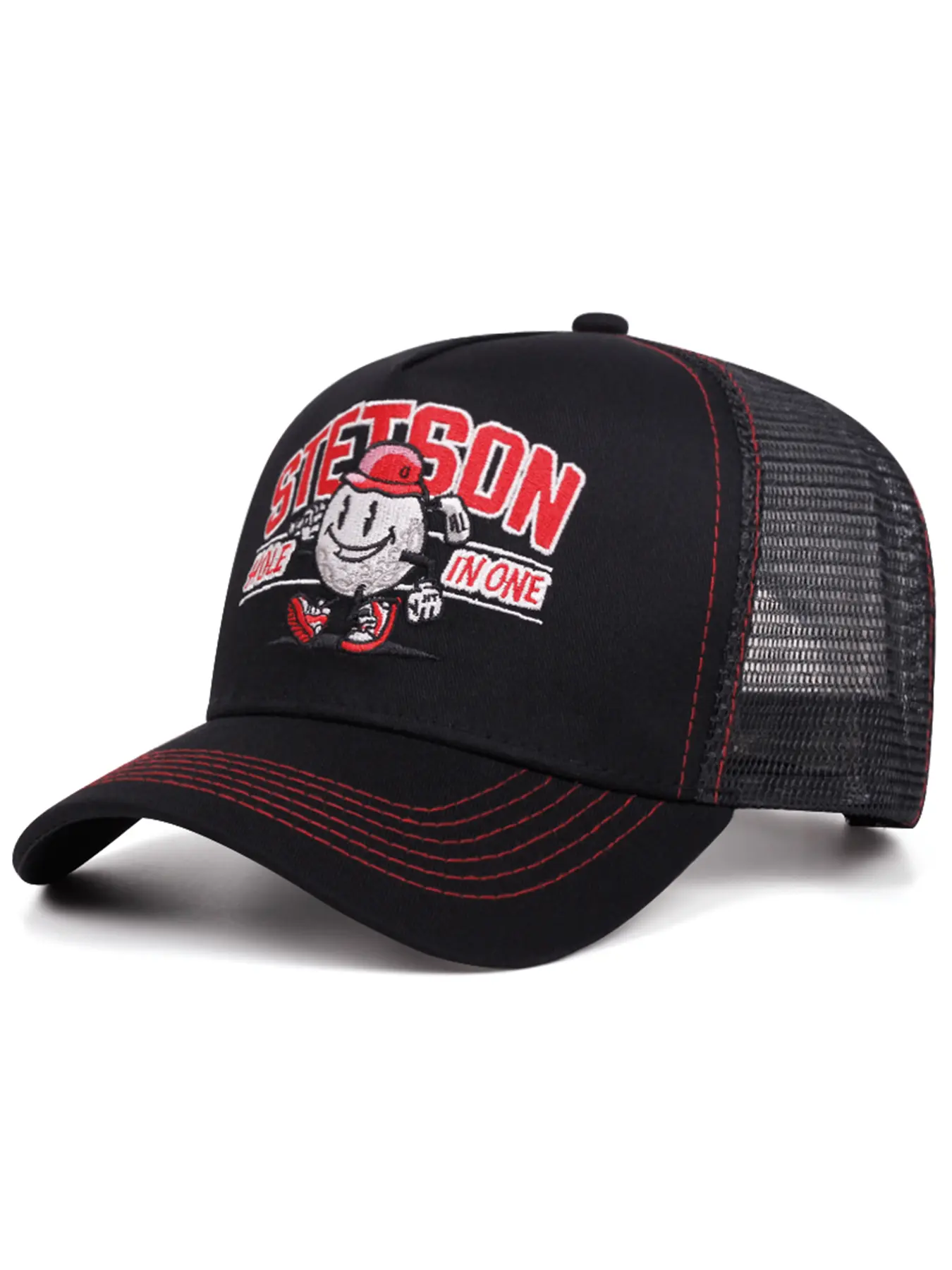 2025 Cartoon Fashion New Breathable Mesh Hat STETSON Snowman Embroidery Graphic Trucker Hat Men's Street Skateboarding Hat Street Dance Hip Hop Hat Women's Outdoor Leisure Sports Sunshade Hat Multi functional Adjustable Baseball Hat