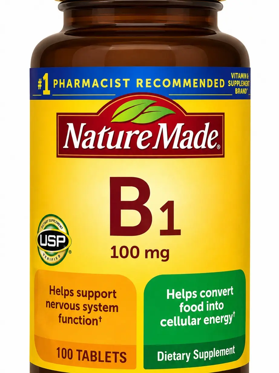 Nature Made Thiamine B1 Vitamin, 100mg Children's Health & Nutrition Wellness Supplement