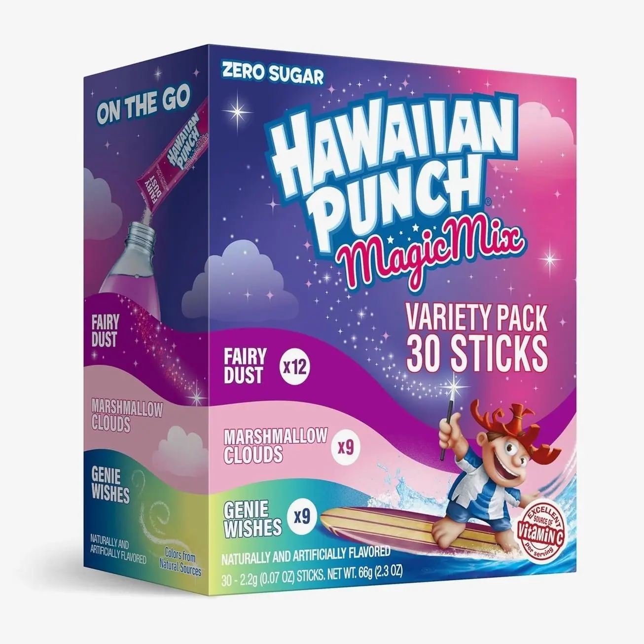 Hawaiian Punch Magic Mix, On-The-Go, Zero Sugar Drink Mix Packets, 30 pack
