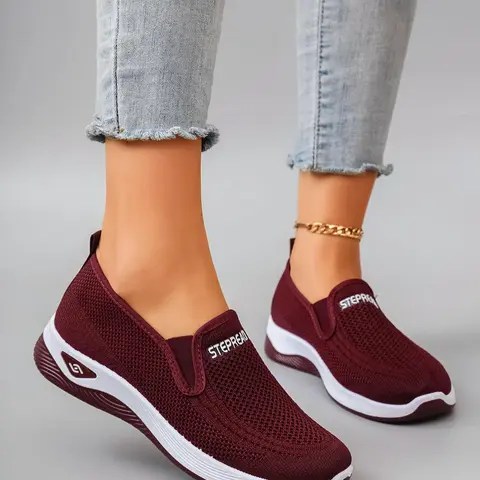 Women's Mesh Breathable Lightweight Sneakers, Athletic Slip On Trainers, Casual Comfortable Low Top Shoes, All-match Commuter Shoes for Work & Daily Wear, Trainer, Casual Fashion Shoes