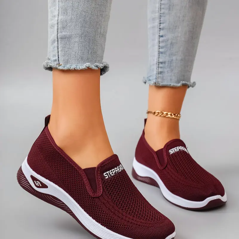 Women's Mesh Breathable Lightweight Sneakers, Athletic Slip On Trainers, Casual Comfortable Low Top Shoes, All-match Commuter Shoes for Work & Daily Wear, Trainer, Casual Fashion Shoes