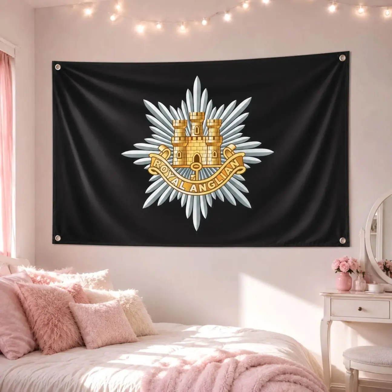 Royal Anglian Regiment Flag British Army Tapestry Military Crest Flag UK Infantry Banner Army Wall Decor Decor