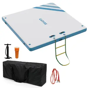Ultra-Stable Inflatable Floating Dock Platform – Heavy-Duty PVC, Non-Slip Surface, Portable Water Mat with Ladder & Anchors for Pool, Lake & Boat – Ideal for Outdoor Water Sports