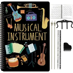 7 Pcs Music Folder Combo Kit，Editable music holder, A4 20-page 40-sheet.