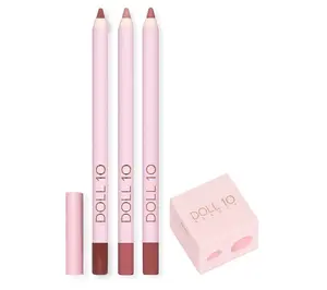 QVC Doll 10 Peptide Plumping Lip Liner Trio, Beauty & Personal Care Makeup Lipliner