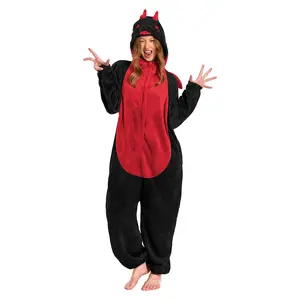 OLAOLA Plush Black Dragon Animals Onesie Pajamas Warm Home One-Piece Sleepwear Loungewear Womenswear