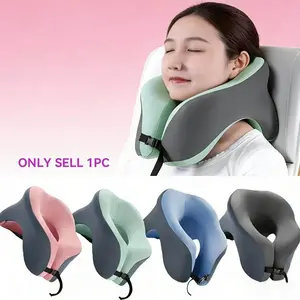 Memory Foam Neck Pillow, U-Shaped Portable Design for Travel, Office, Car and Airplane Head Support