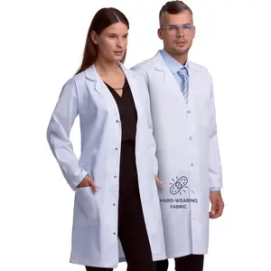 Lab Coat for Men and Women, 40 Inch Length Relaxed Fit Doctor Coat, 3 Pocket Medical Coat Nurse Scientist Technician