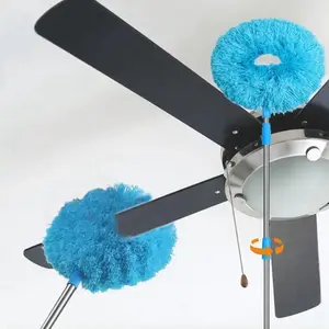 Microfiber Duster Pro - Blue Cleaning Tool for Ceiling Fans with Flexible Design and Efficient Dust Collection