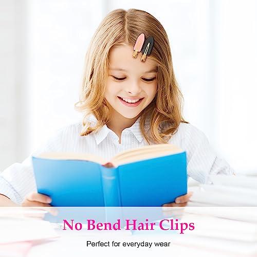 D 6 Pcs Creaseless Hair Clips No bend No Crease Hair Clip Makeup Clips for Women and Girls Flat Hair Clips for Hairstyling Salon Golden Handle