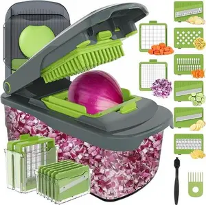 8-in-1 Vegetable Chopper Slicer | Onion Dicer | Meal Prep | No-Mess Container