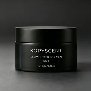 KOPYSCENT Men's Body Butter 150g – Deep Moisturizing Non-Greasy Cream with Blue Scent – Daily Skin Care for Dry & Rough Skin