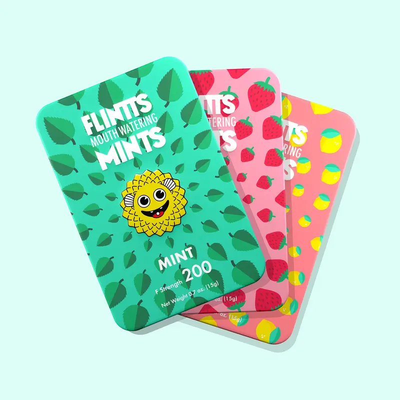 Flintts Mints After Party Variety 3 Pack- Mint, Strawberry Magic Lemon - Natural Flavors, Sugar-Free & Vegan, Dry Mouth Mints