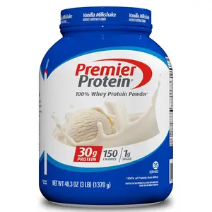 Premier Edible 3 lbs 100% Whey Protein Powder, 30g High Protein, Vanilla Milkshake Flavor, Gluten-Free, Soy-Free, Award-Winning Taste, Supports Muscle Growth & Fitness Goals, Health Nutrition Dietary Aid