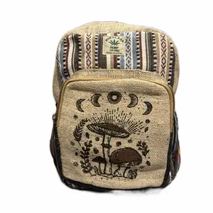 Mushroom and Moon Hemp Backpack