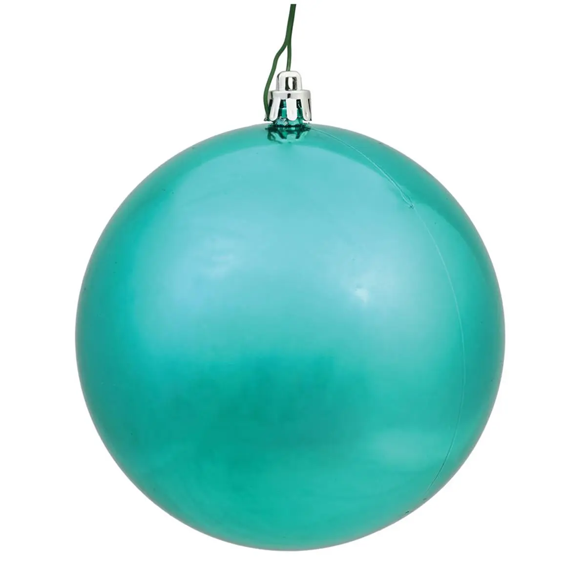 212 MAIN 6 in. Shiny Sea Foam UV-Drilled Plastic Modern Christmas Round Home Decor Ornament, Shine Enhancing 4-Pack