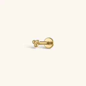 Tiny Trinity Threaded Flat Back Earring