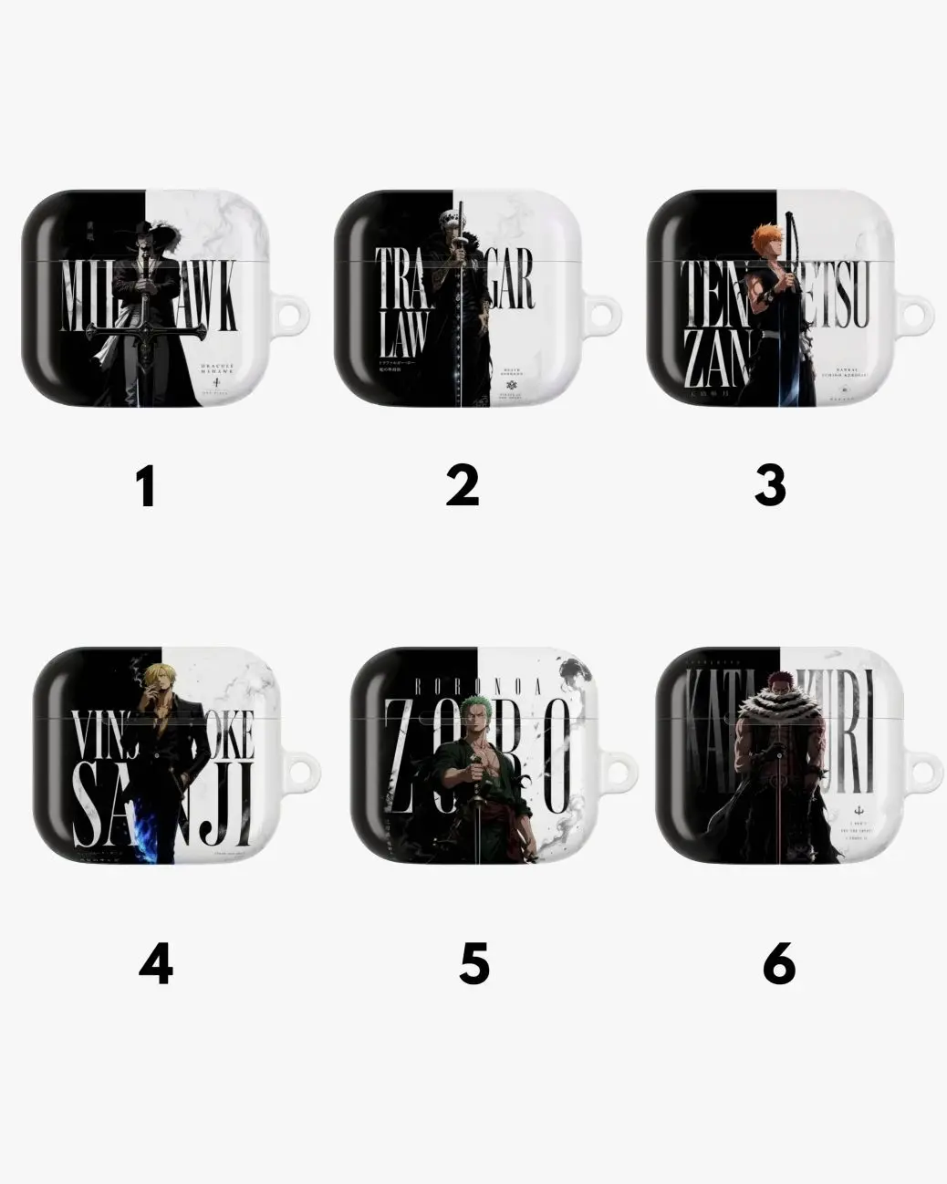 Black & White Split Anime Style Aesthetic Airpods Case - Protection for AirPods Pro 1 2 3 , Airpod 1 2 3 4 Aesthetic Air Pods Case Cover Protective