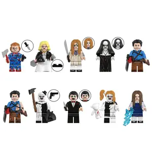 ULTIMATE 10-Set Horror Minifigures | Compatible Building Blocks | Michael Myers, Art The Clown, Evil Dead | Horror Fan Collection