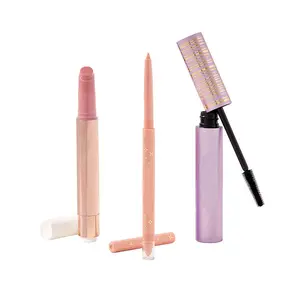 Black Mascara Eye Highlight Stick Rose Lipstick 3 piece Set Plump lips and brighten eyes