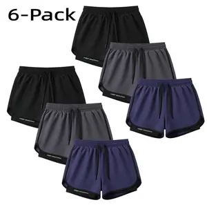6-Pack and 3-Pack Men's fashionable and lightweight 2-in-1 running shorts, double-layer gym shorts with lining Menswear sport  Outdoor Summer Shorts Casual Shorts Beach Shorts Board   Quick Dry  Basketball