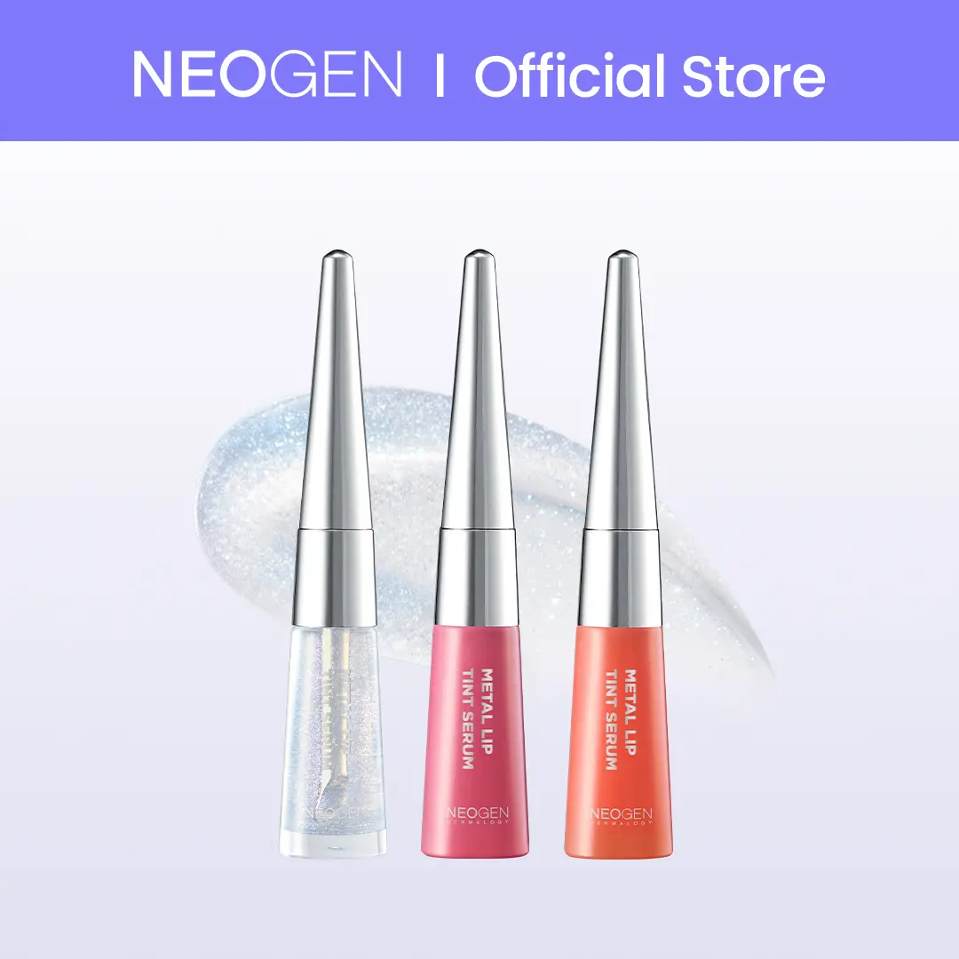 [Launch Special/NEOGEN Official] NEOGEN Metal Glow Lip Tint Serum — Cooling Metal-Tip Tinted Lip Serum with Mirror-Glow Shine, Plumping & Ceramide Lip Care, Non-Sticky Glossy K-Beauty Lip Tint, 0.16 oz (4.6g)